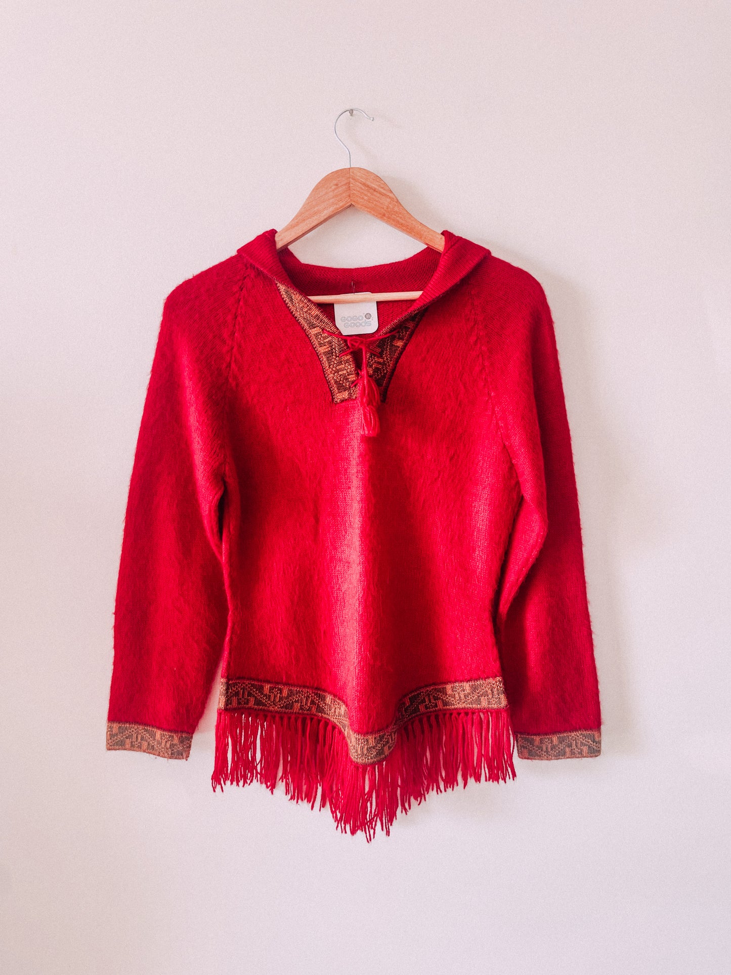 1970s Red Tunic Sweater