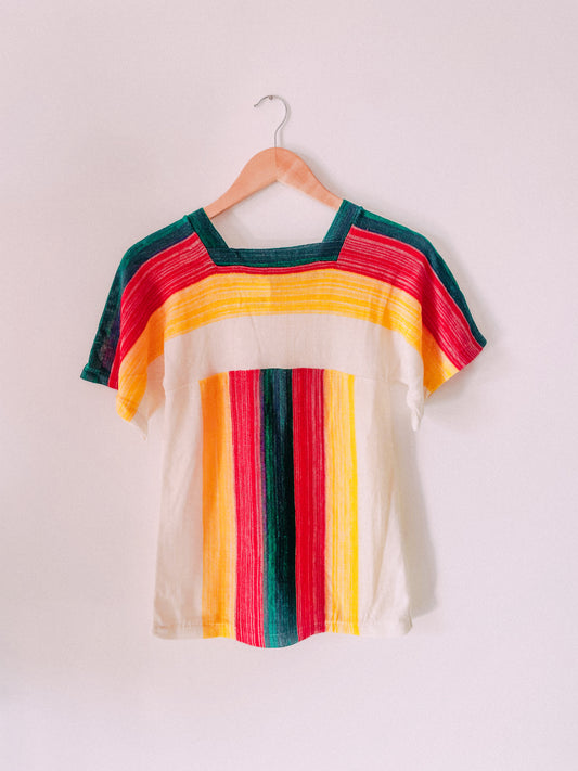 1970s Sunset Knit Striped Top