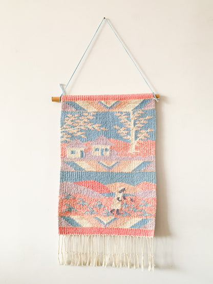 Vintage Pastel Fringe Tapestry