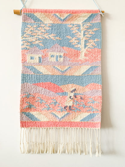 Vintage Pastel Fringe Tapestry