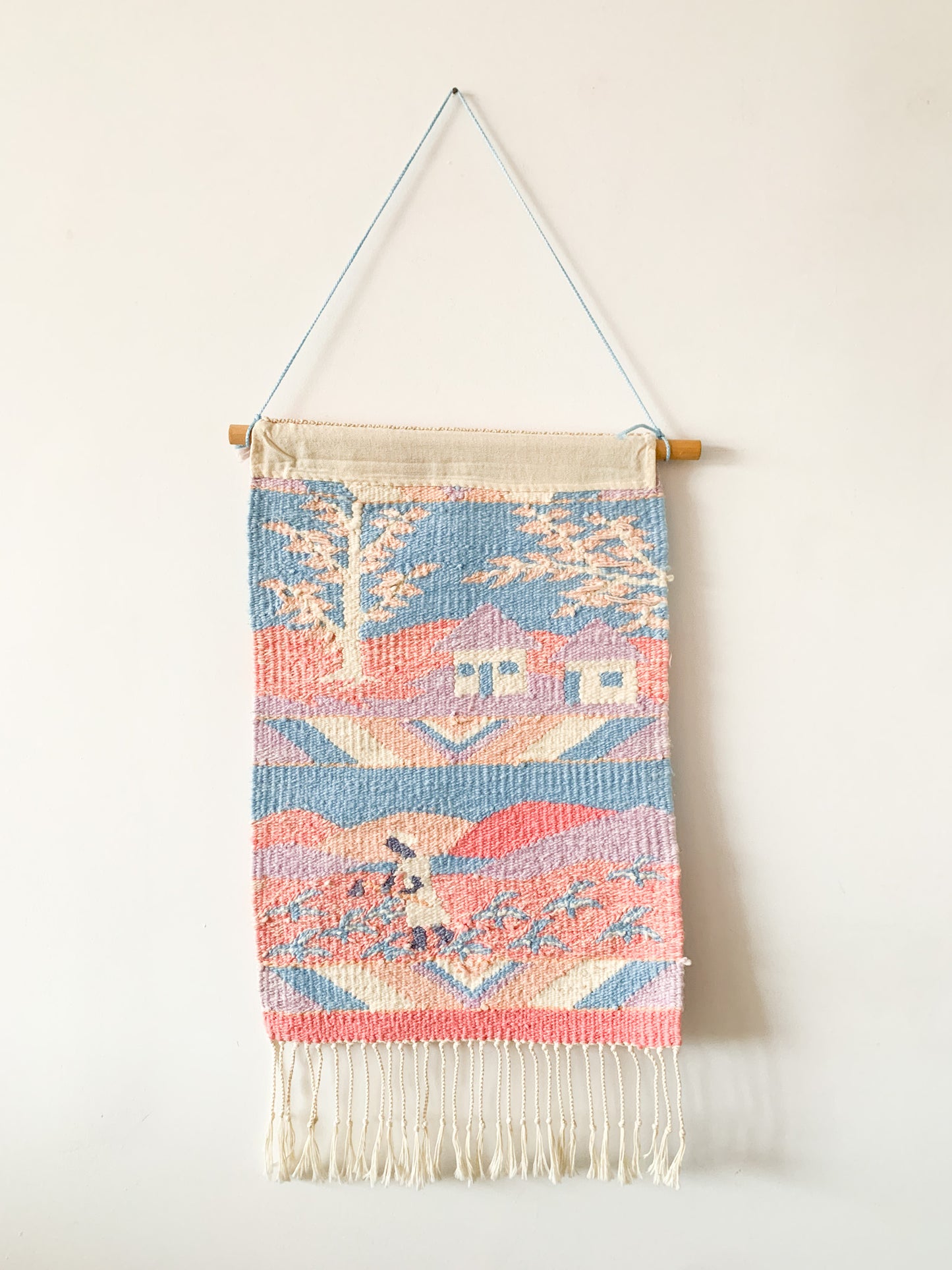 Vintage Pastel Fringe Tapestry