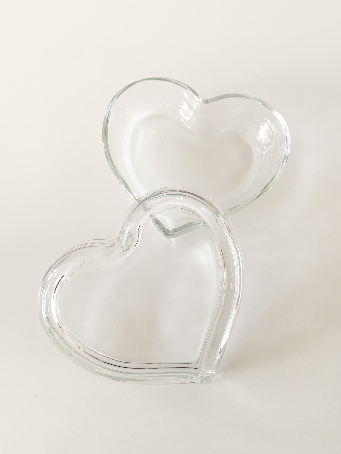 Vintage Glass Heart Trinket Box