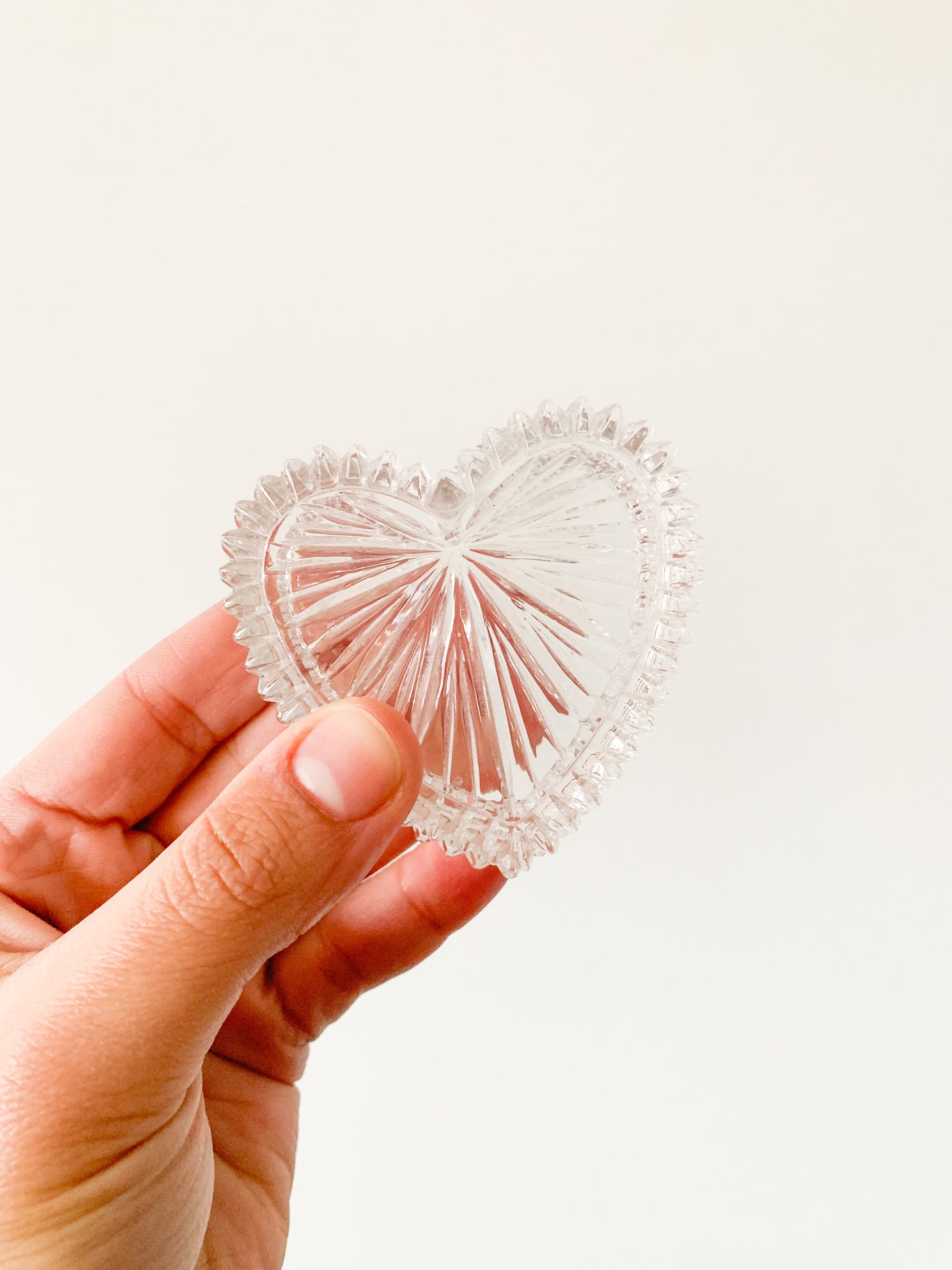 Vintage Glass Heart Trinket Box