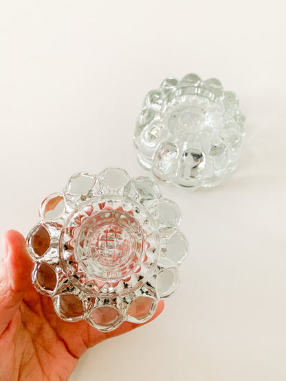 Vintage Bundt Cake Glass Candle Holders, set of 2.