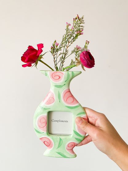 c.1996 Floral Ceramic Vase Frame