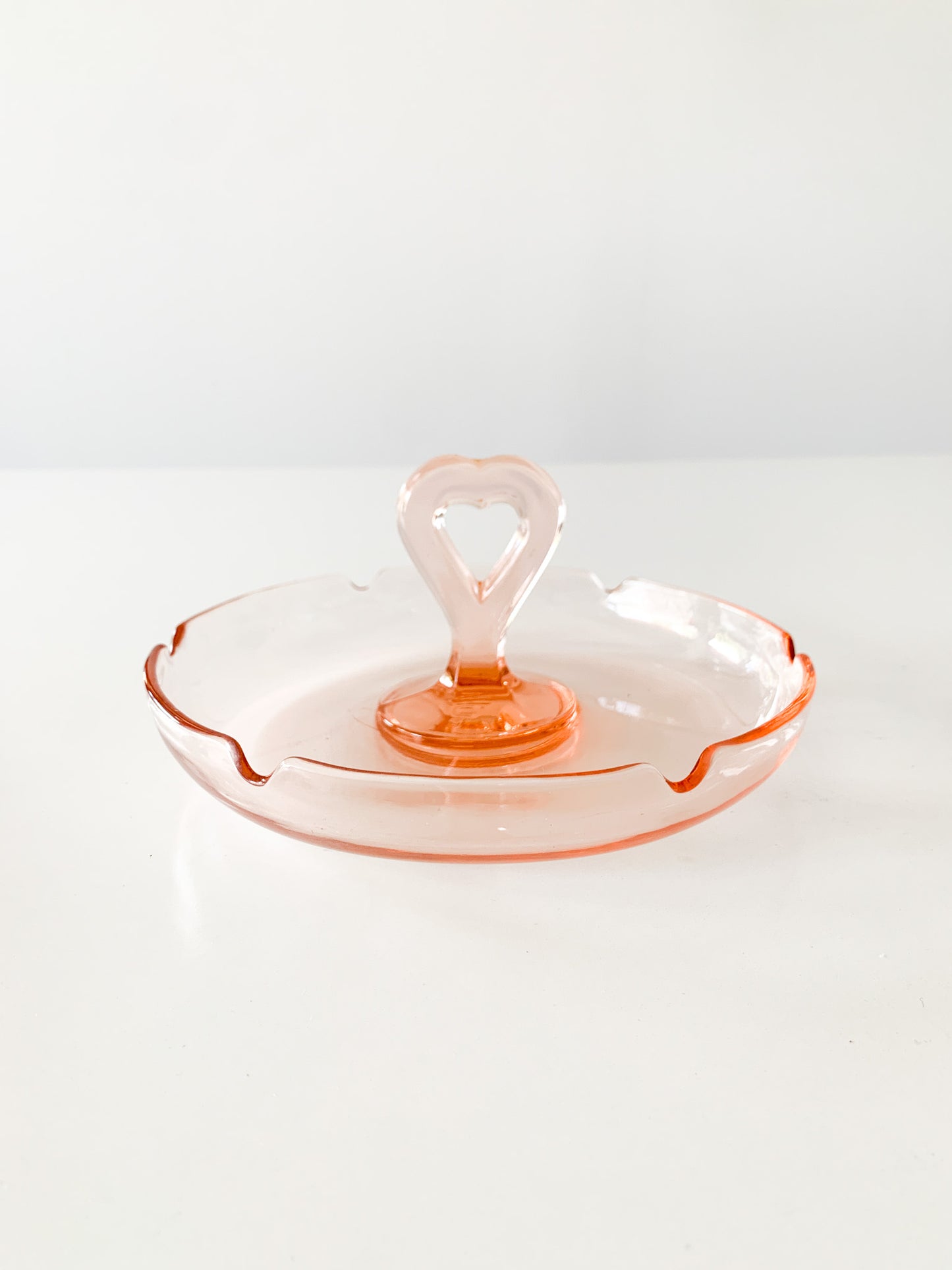 Pink Heart Glass Ashtray