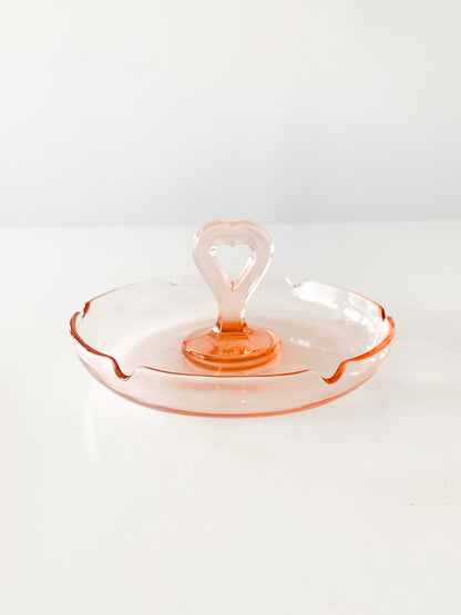 Pink Heart Glass Ashtray