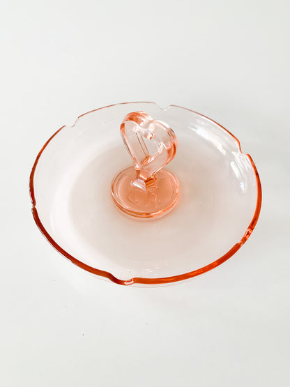 Pink Heart Glass Ashtray