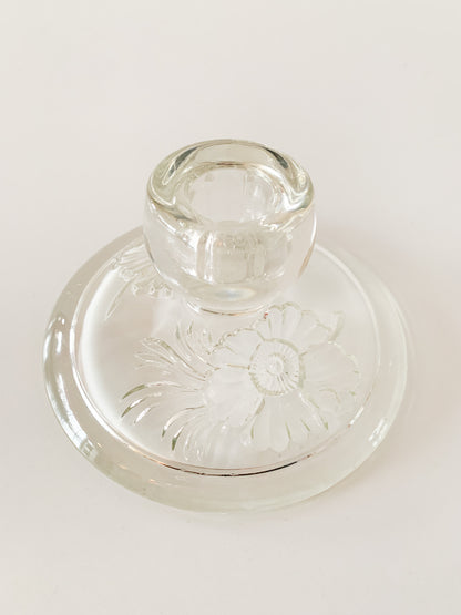 Vintage Floral Glass Candle Holder