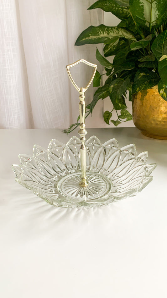 Vintage Cut Glass Serving Bowl