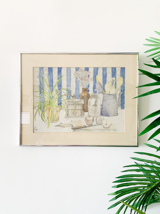 c.1981 Framed Still Life Mixed Media