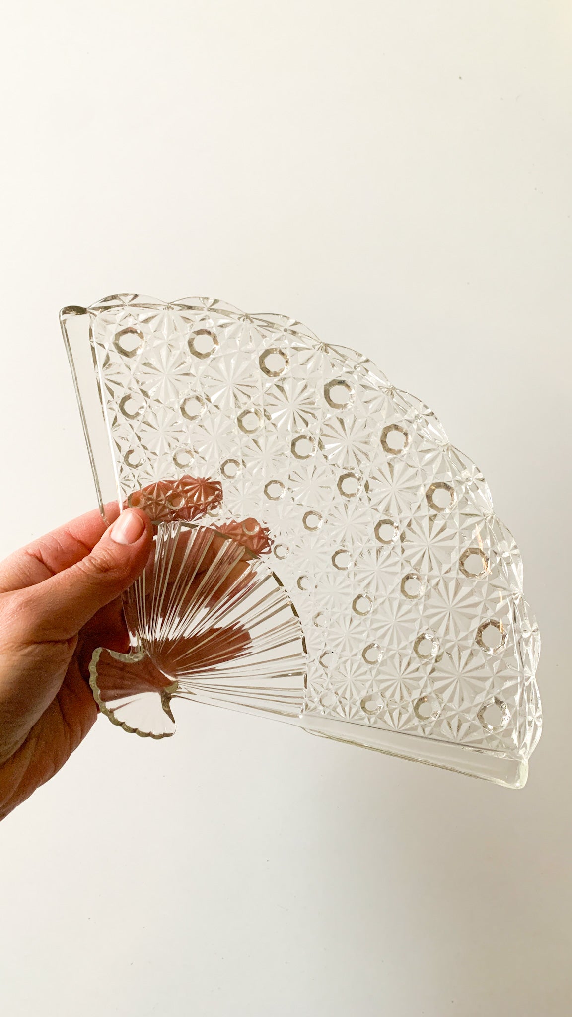 Cut Glass Fan Catchall