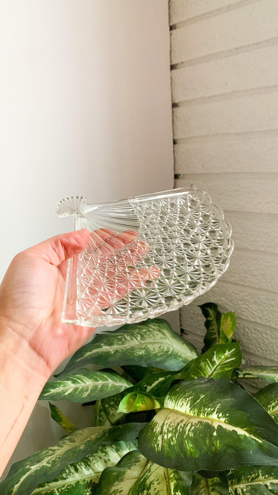 Cut Glass Fan Catchall