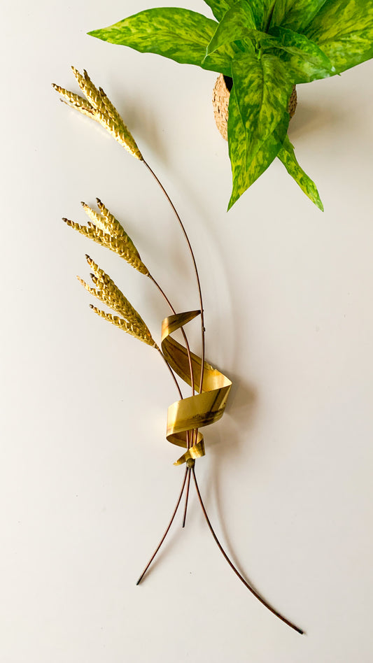 MCM Brass Wheat Stem Wall Art