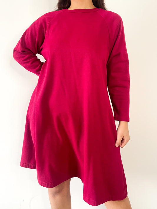 1980s Raspberry Everyday Sweater Dress