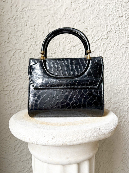 80s Vegan Leather Croc Bag