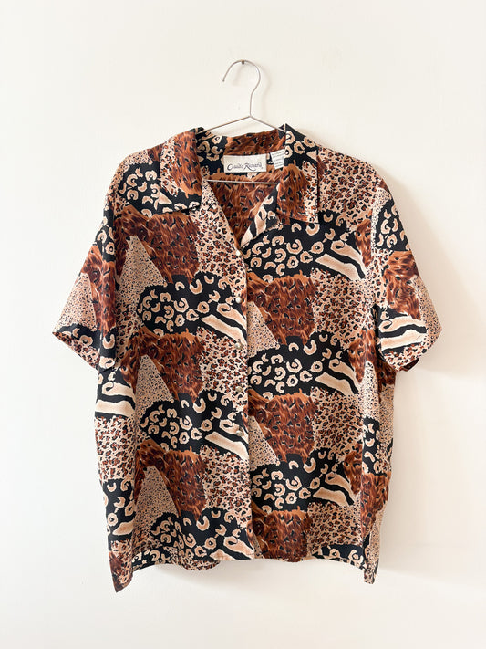 80s Mixed Leopard Print Bop Top