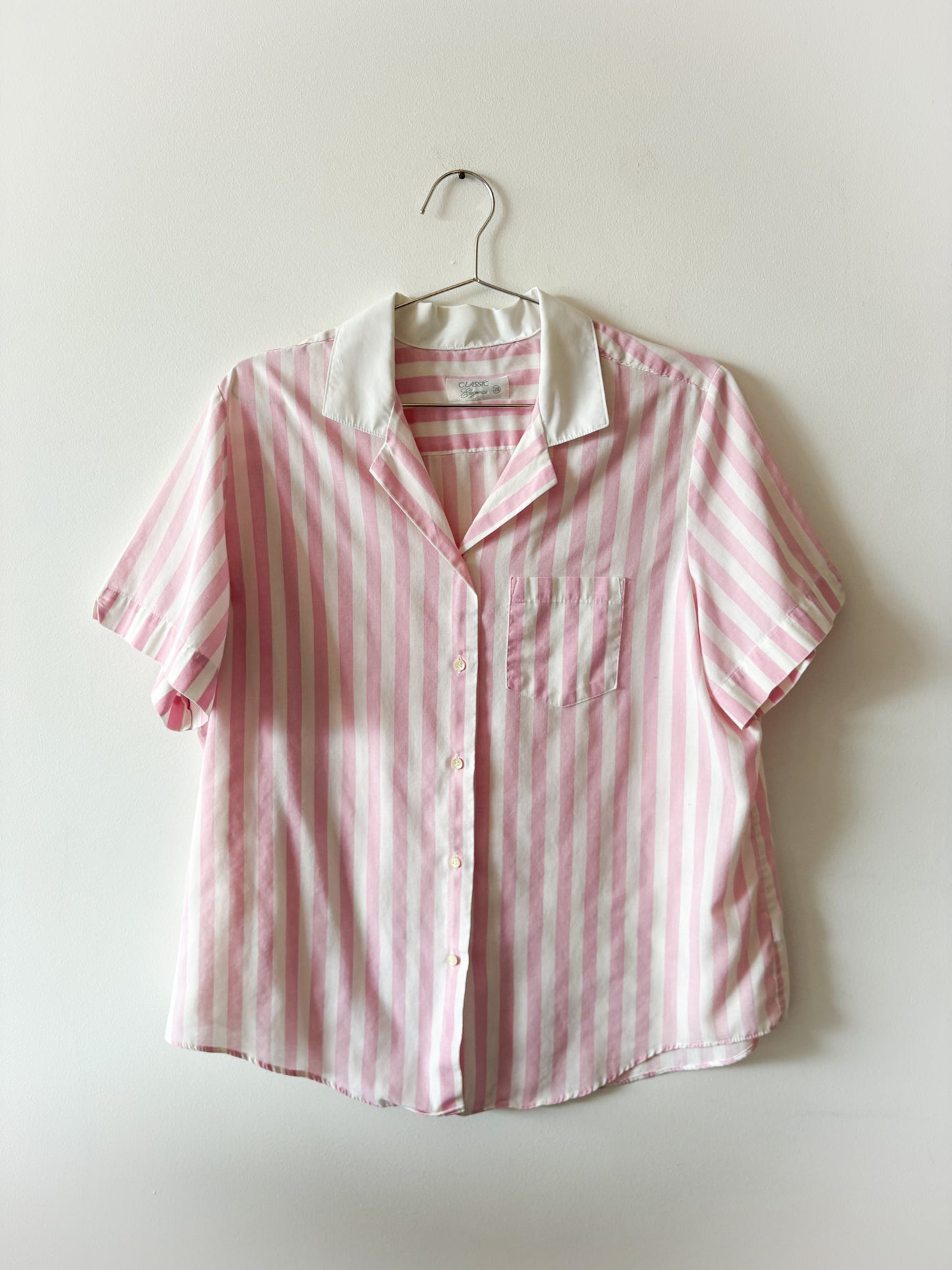 80s Pink Striped Bop Top