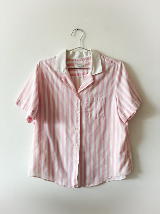 80s Pink Striped Bop Top