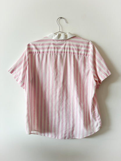 80s Pink Striped Bop Top