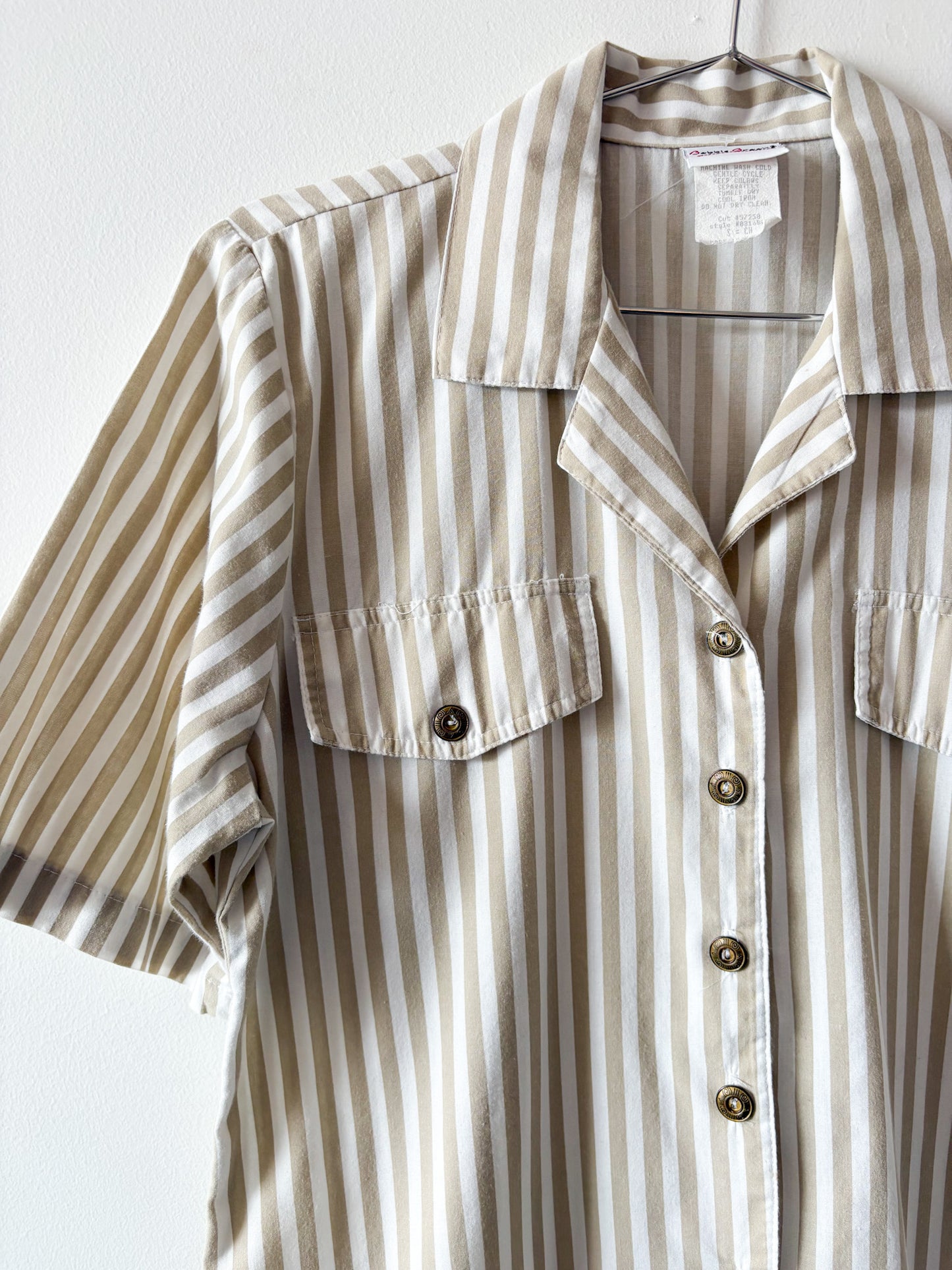 80s Tan Striped Bop Top