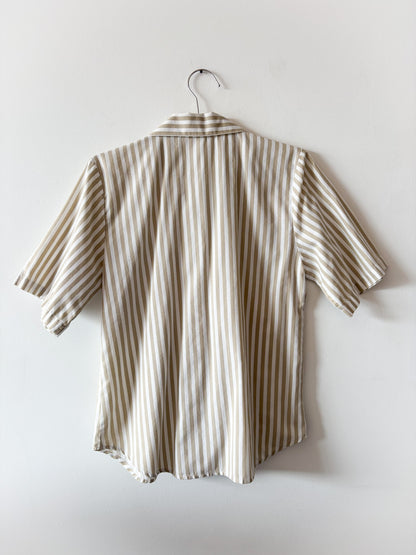 80s Tan Striped Bop Top