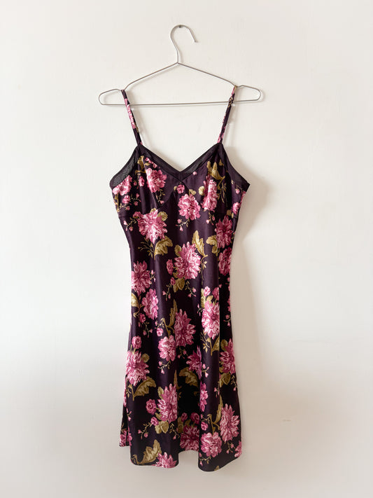 90s Plum Floral Slip Dress