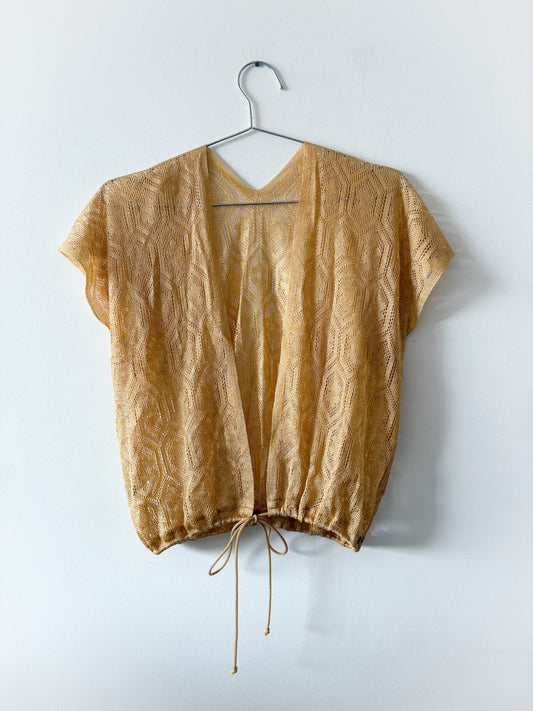 70s Daisy Lace Metallic Top