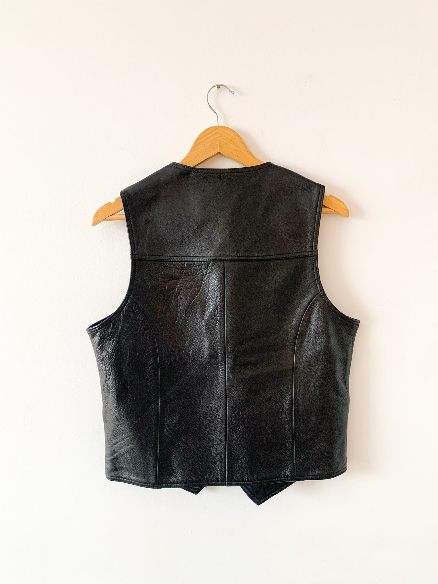 80s Wilsons Black Leather Vest