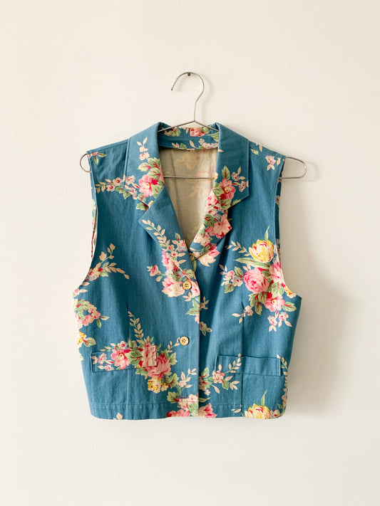 Chambray Floral Vest Top