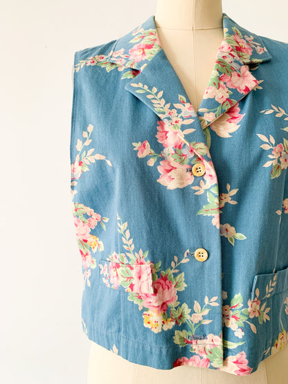 Chambray Floral Vest Top