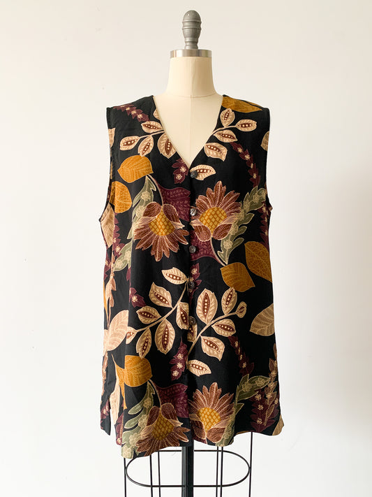 Byer Plum Floral Vest Top