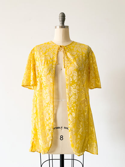 Yellow Floral Sheer Duster