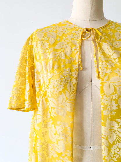 Yellow Floral Sheer Duster