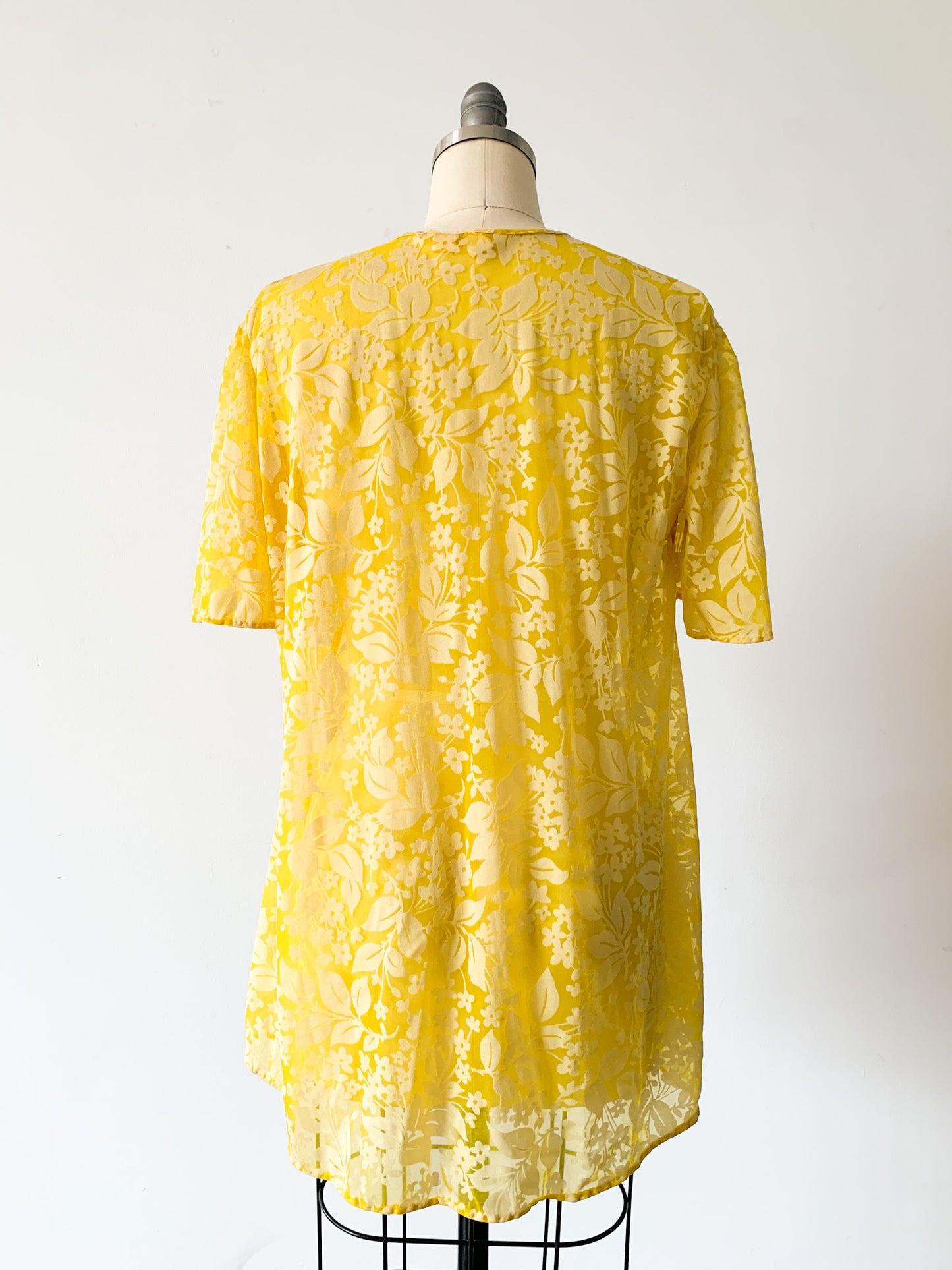 Yellow Floral Sheer Duster