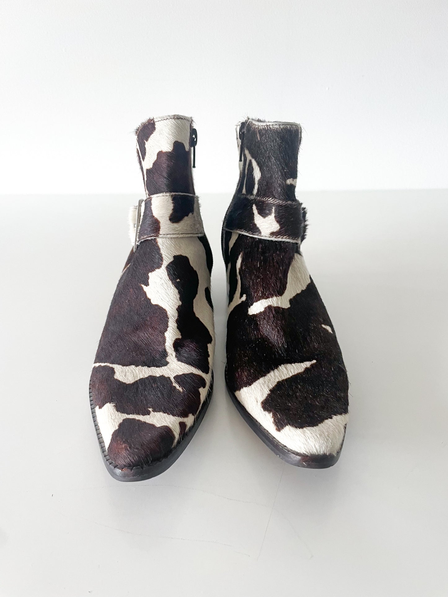 Horsehair Cowprint Ankle Booties