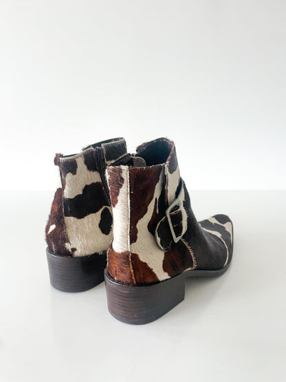 Horsehair Cowprint Ankle Booties