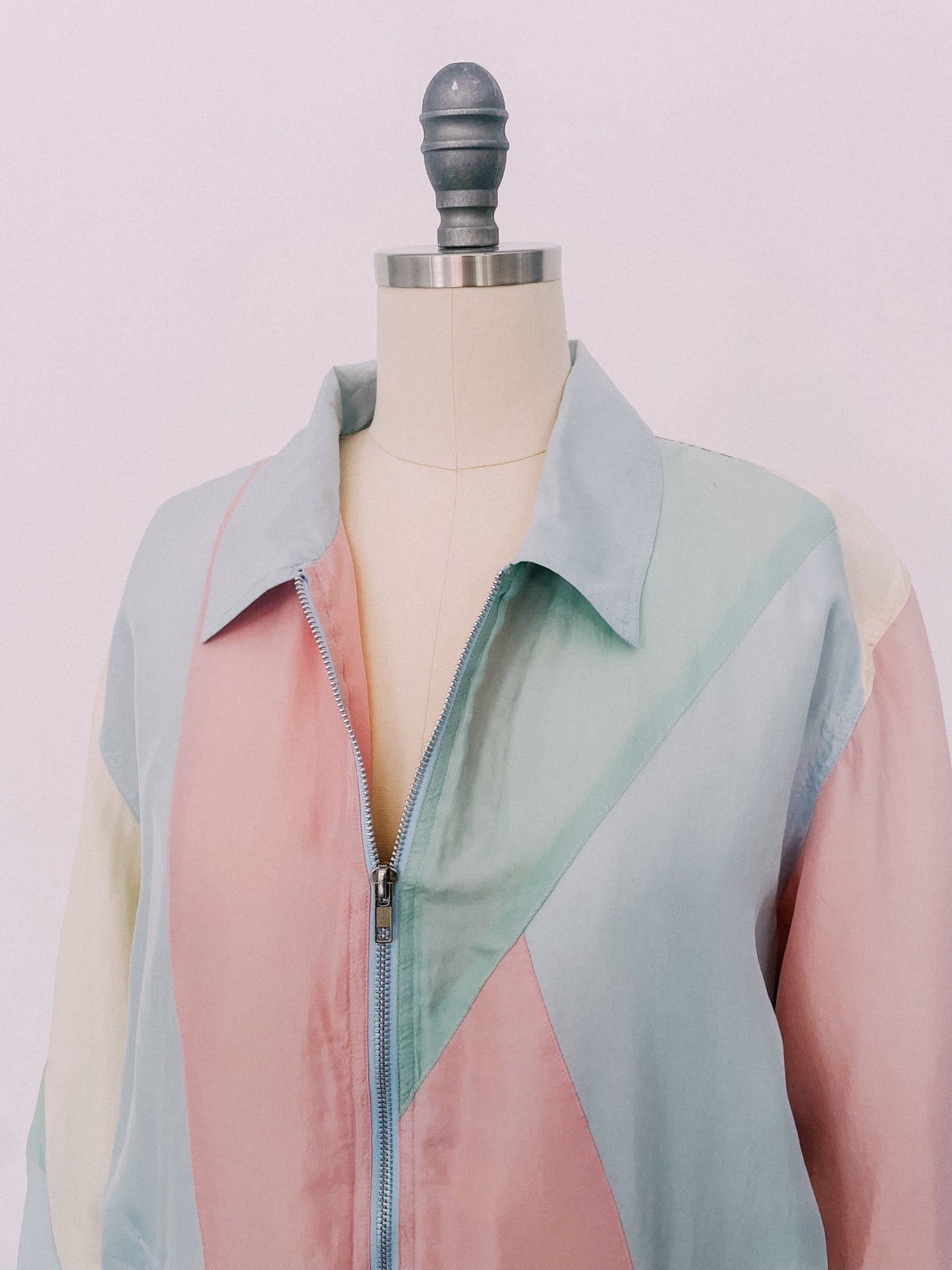 1990s Pastel Silk Track Jacket