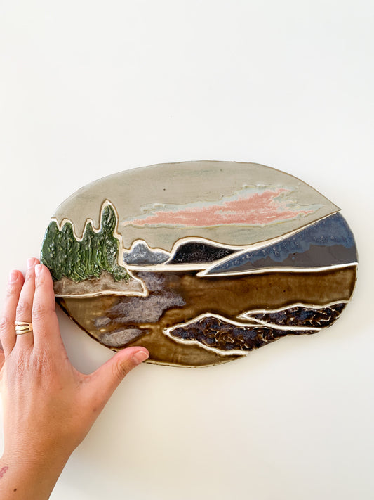 Vintage Oval Landscape Mosaic