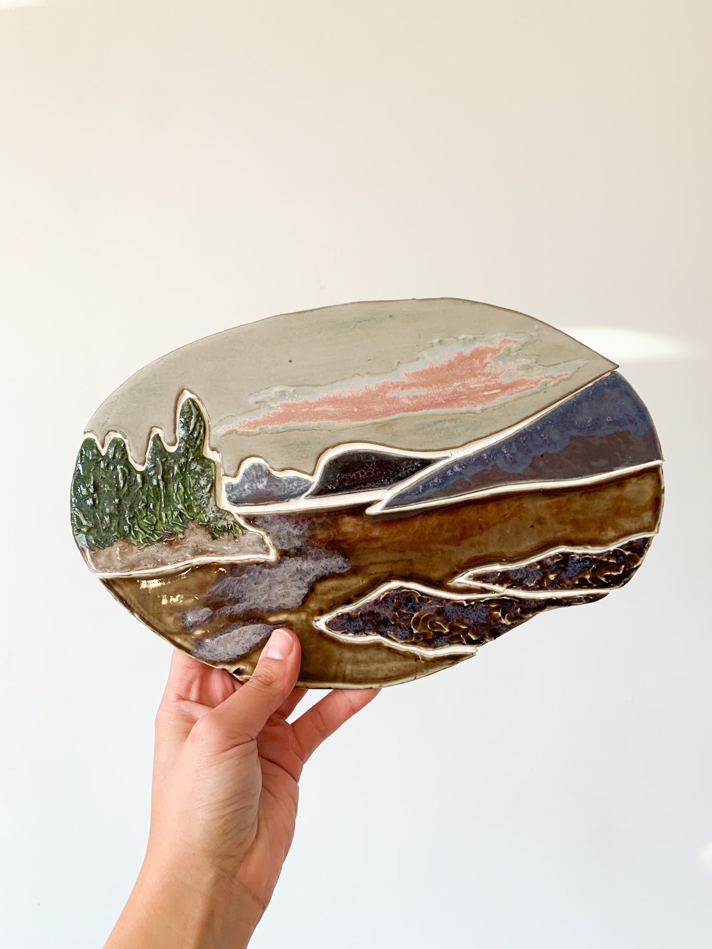 Vintage Oval Landscape Mosaic