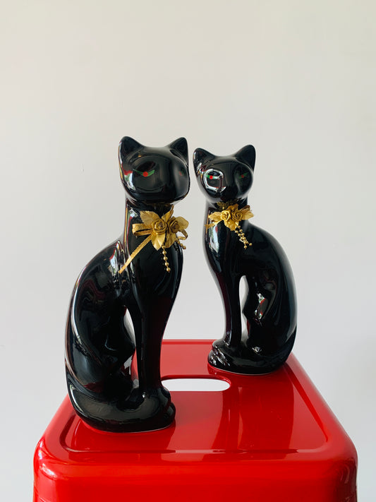 Ceramic Black Cat Sculpture