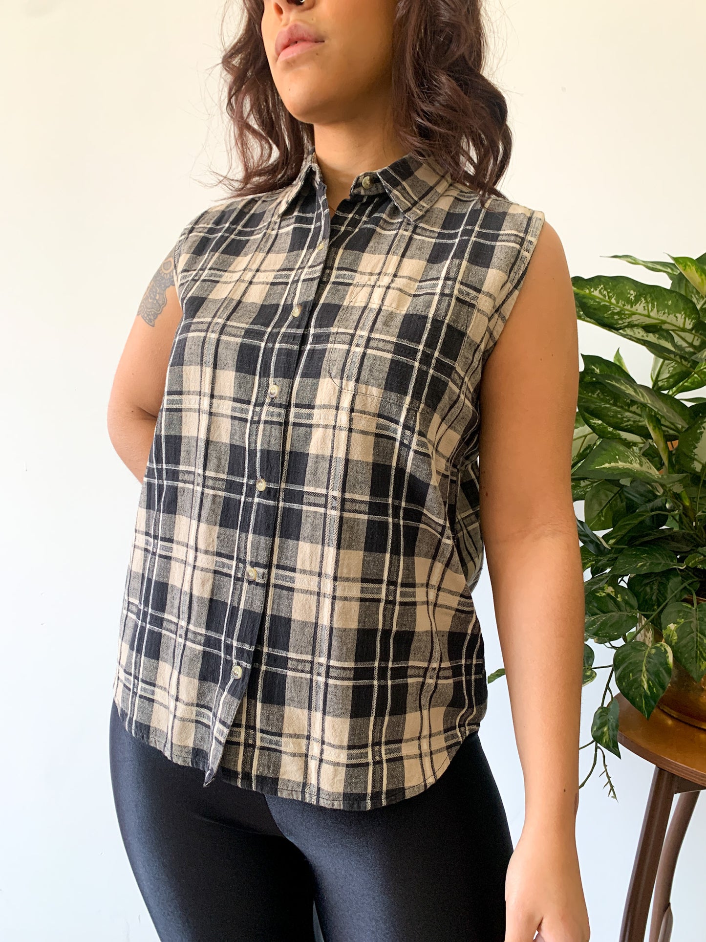 Sleeveless Nuovo Plaid Top