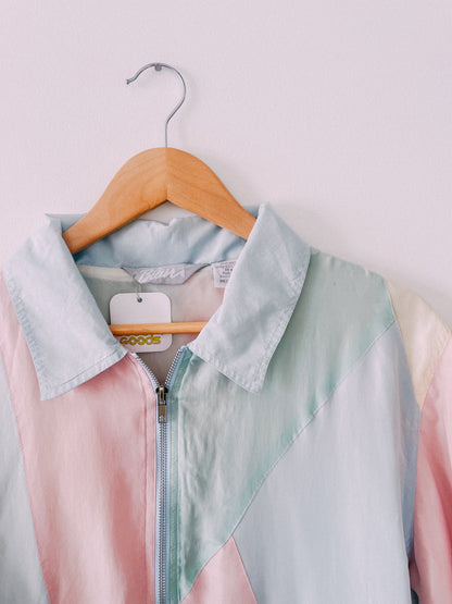 1990s Pastel Silk Track Jacket