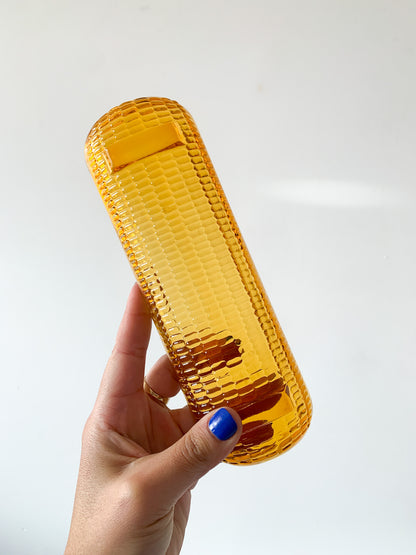 Vintage MCM Amber Glass Corn Holders, set of 4.