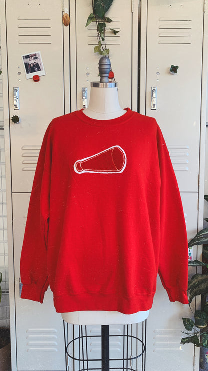 Red Chenille Megaphone Patch Sweatshirt