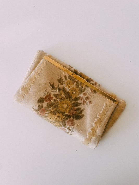 60s Floral Tapestry Clutch