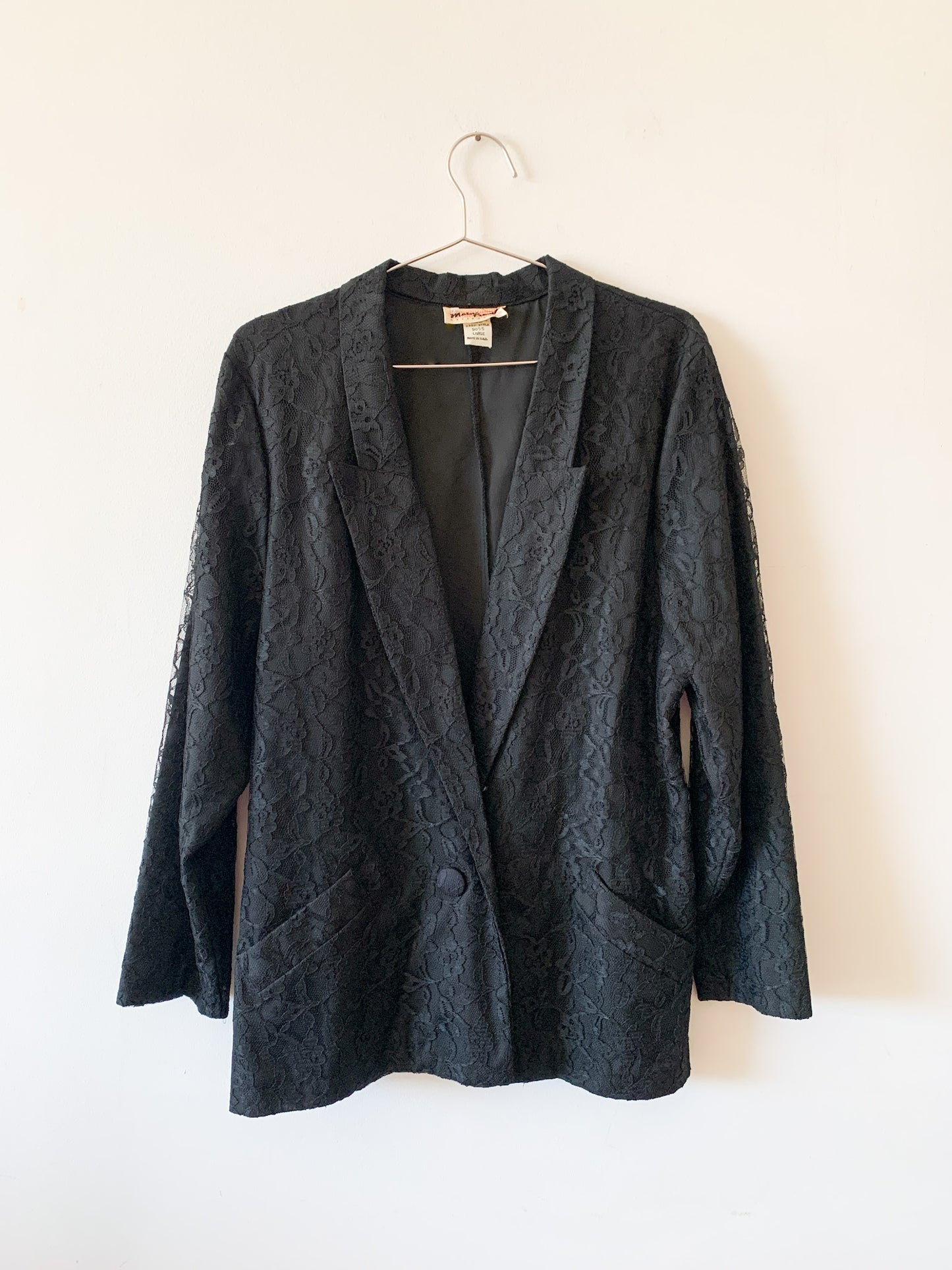 80s Black Lace Blazer