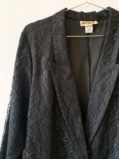 80s Black Lace Blazer