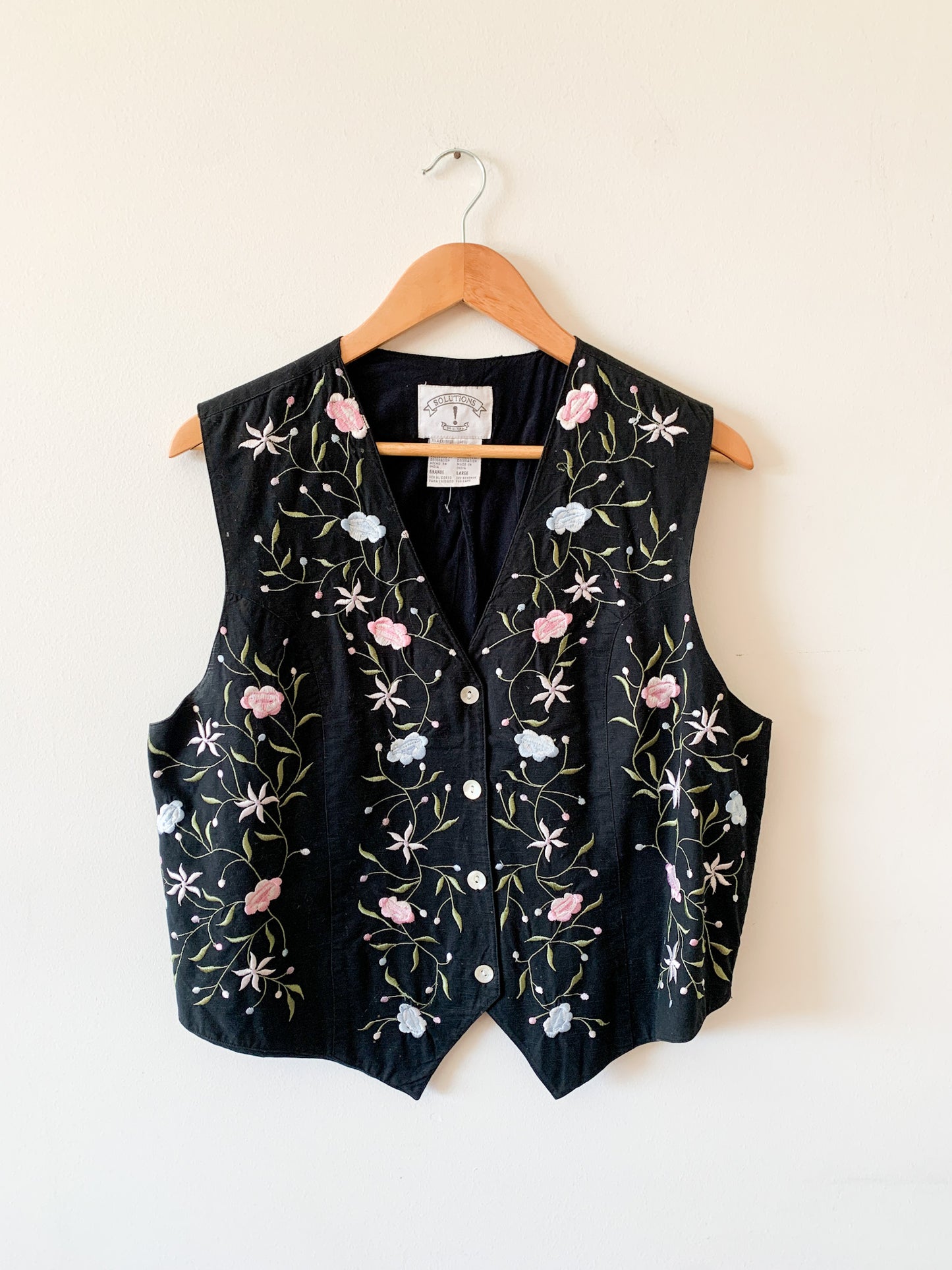 90s Floral Embroidered Vest