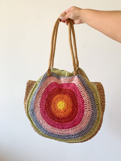 Y2K Rainbow Woven Tote